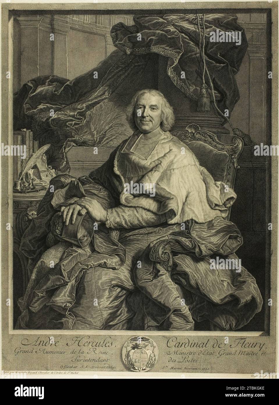 Ritratto del Cardinale de Fleury, 1730. Foto Stock