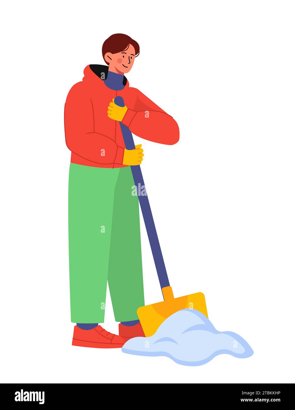 Pulizia della scena vettoriale della neve Illustrazione Vettoriale