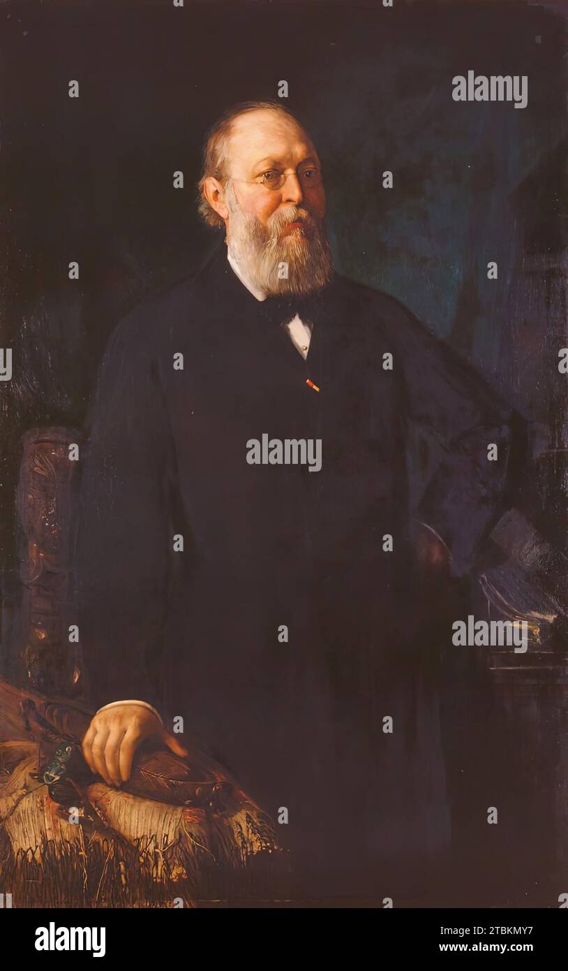 Ferdinand Freiherr von Hochstetter, 1882 anni. Geologo e preistorico. Prese parte alla spedizione di Novara nel 1857-59, esplorando la nuova Zelanda. Professore presso l'Istituto Politecnico di Vienna, direttore del Museo di storia naturale nel 1876, fondò la sezione antropologica-etnografica. Foto Stock