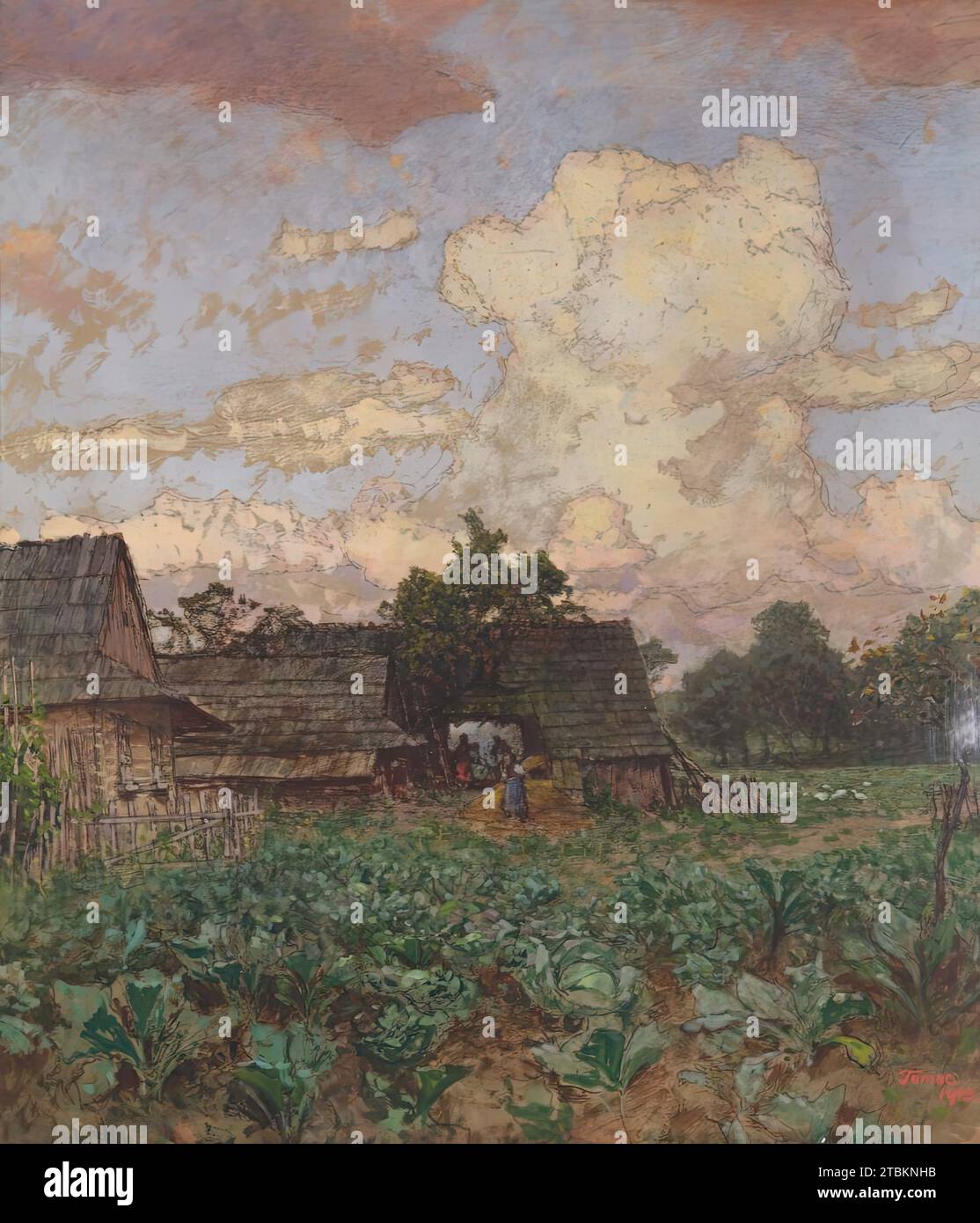 Fattoria in Slesia, 1913. Foto Stock