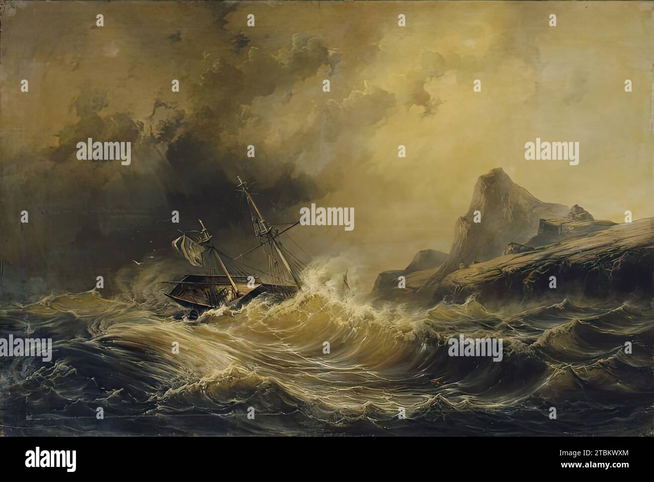 Naufragio vicino a Cape Horn, 1854. Foto Stock