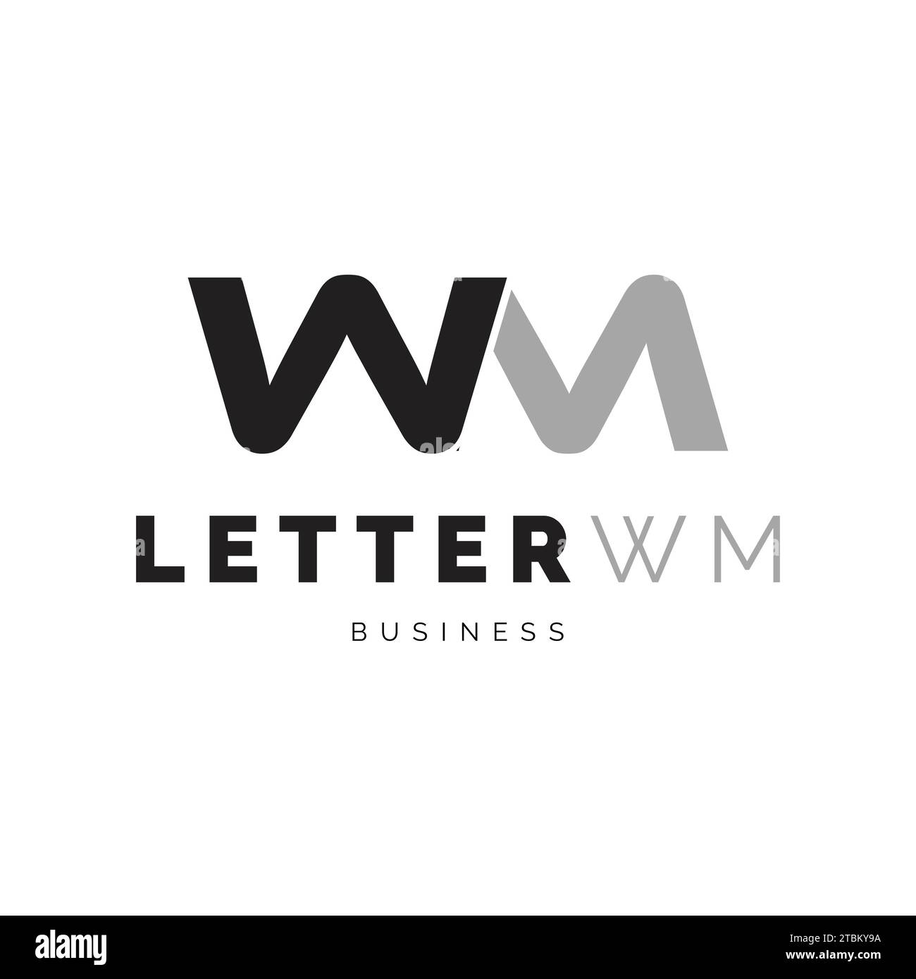Lettera iniziale WM Icon logo ispirazione per il design Illustrazione Vettoriale