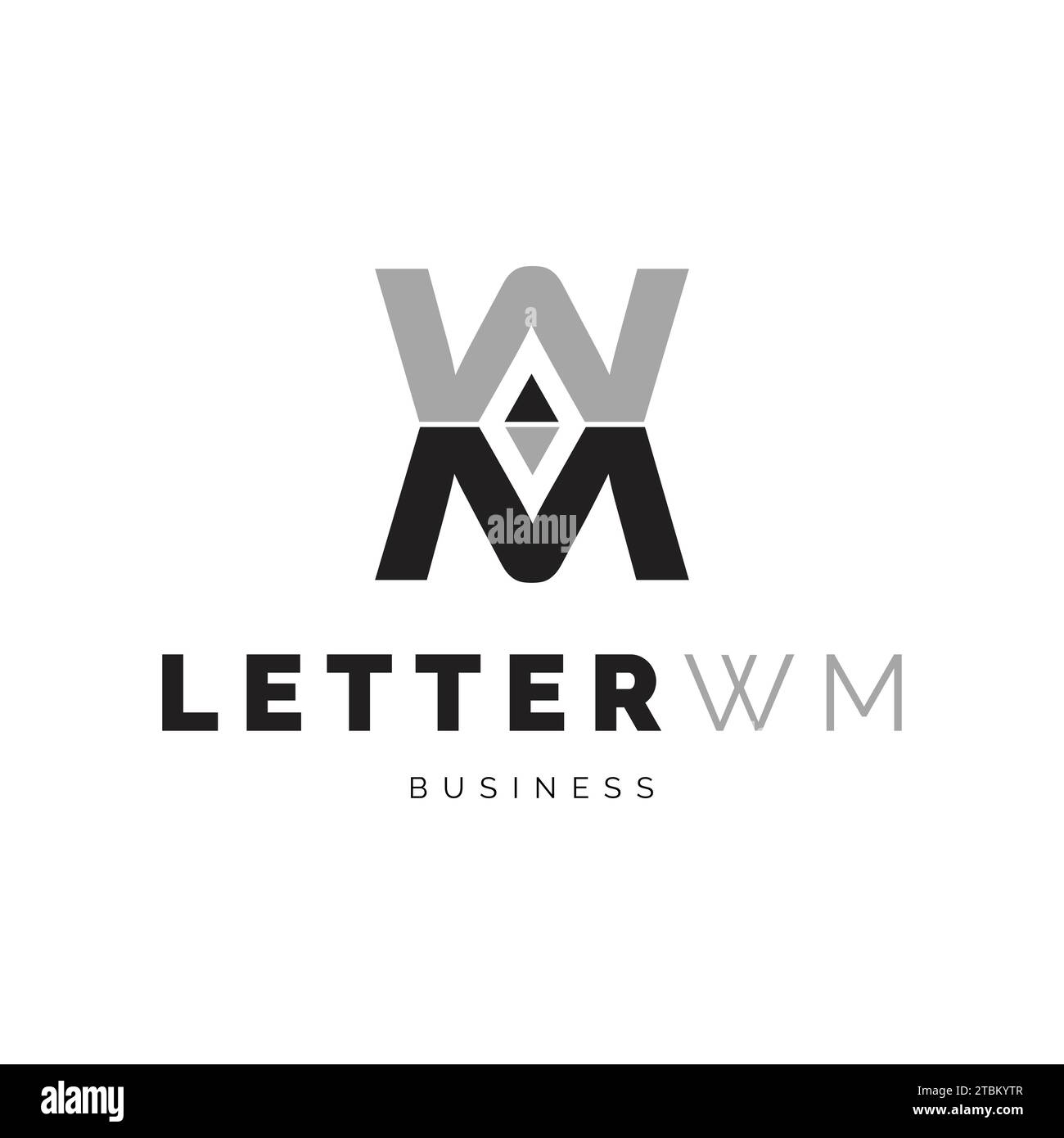 Lettera iniziale WM Icon logo ispirazione per il design Illustrazione Vettoriale