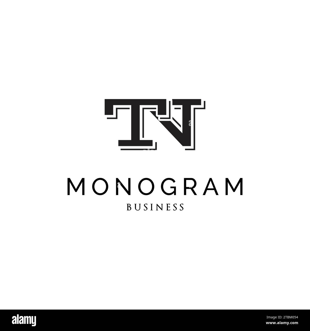 Lettera iniziale TN monogramma logo ispirazione per il design Illustrazione Vettoriale