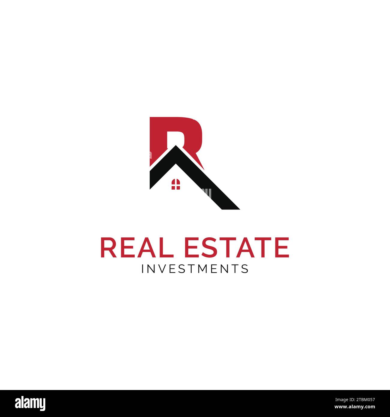 Ispirazione per il design del logo della lettera iniziale R Real estate Illustrazione Vettoriale