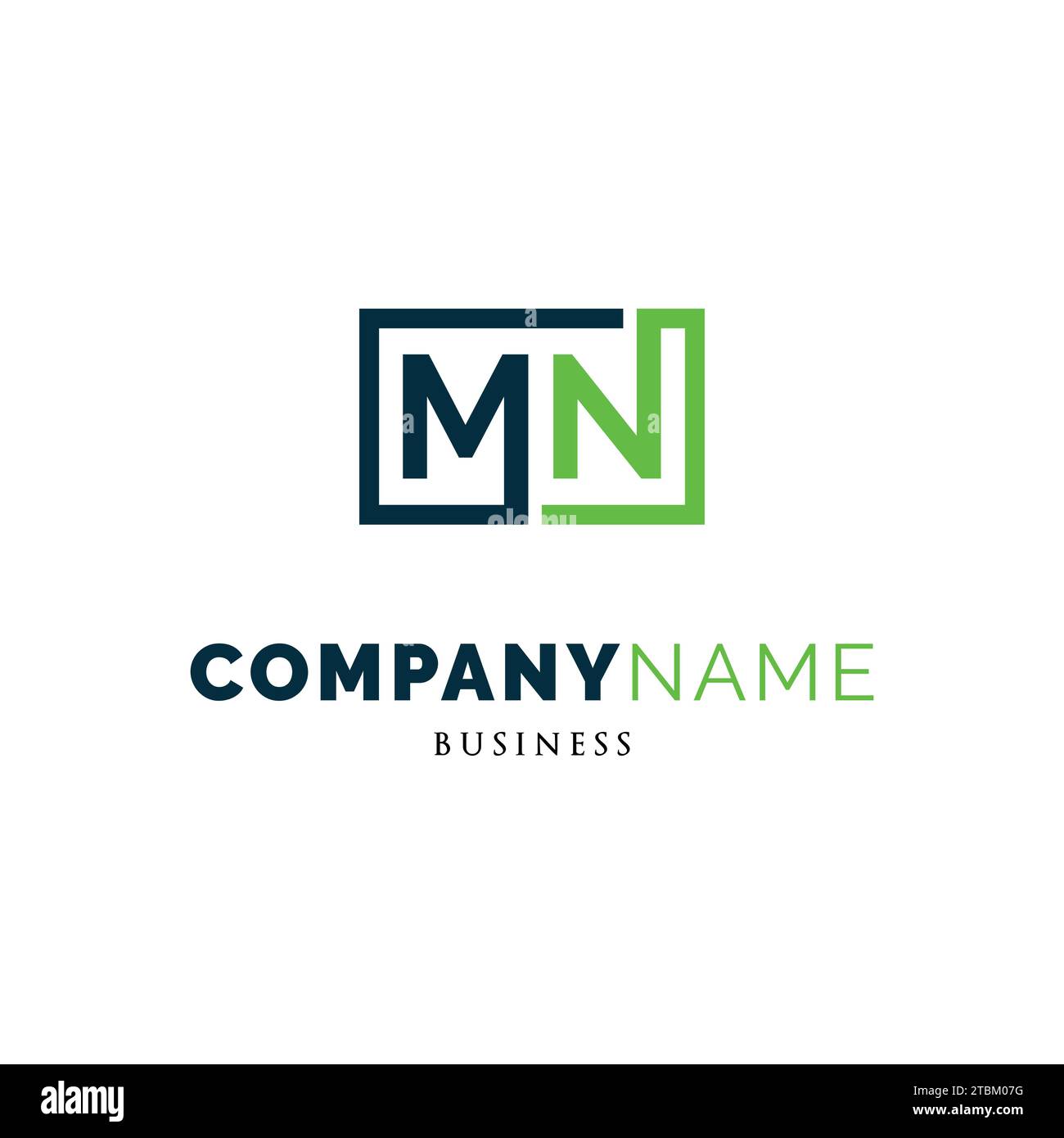 Lettera iniziale icona MN modello di progettazione del logo Illustrazione Vettoriale