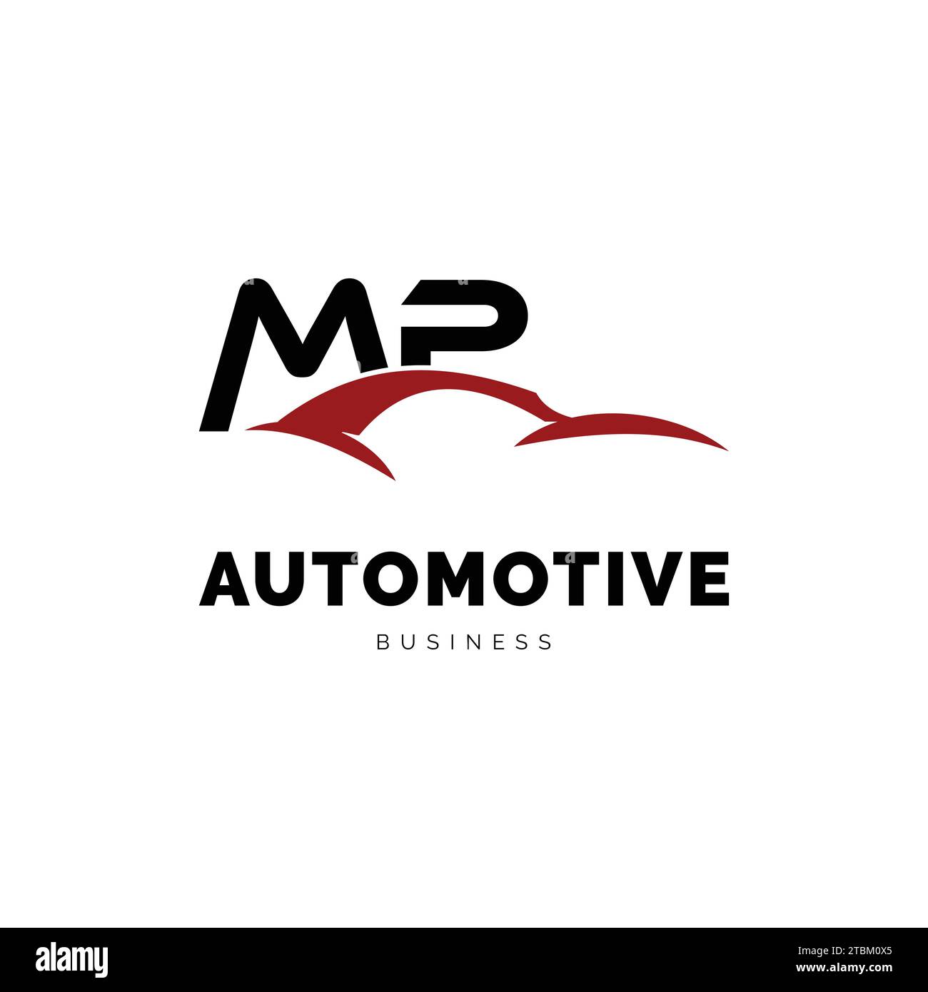 Lettera iniziale modello di progettazione logo icona auto MP Illustrazione Vettoriale