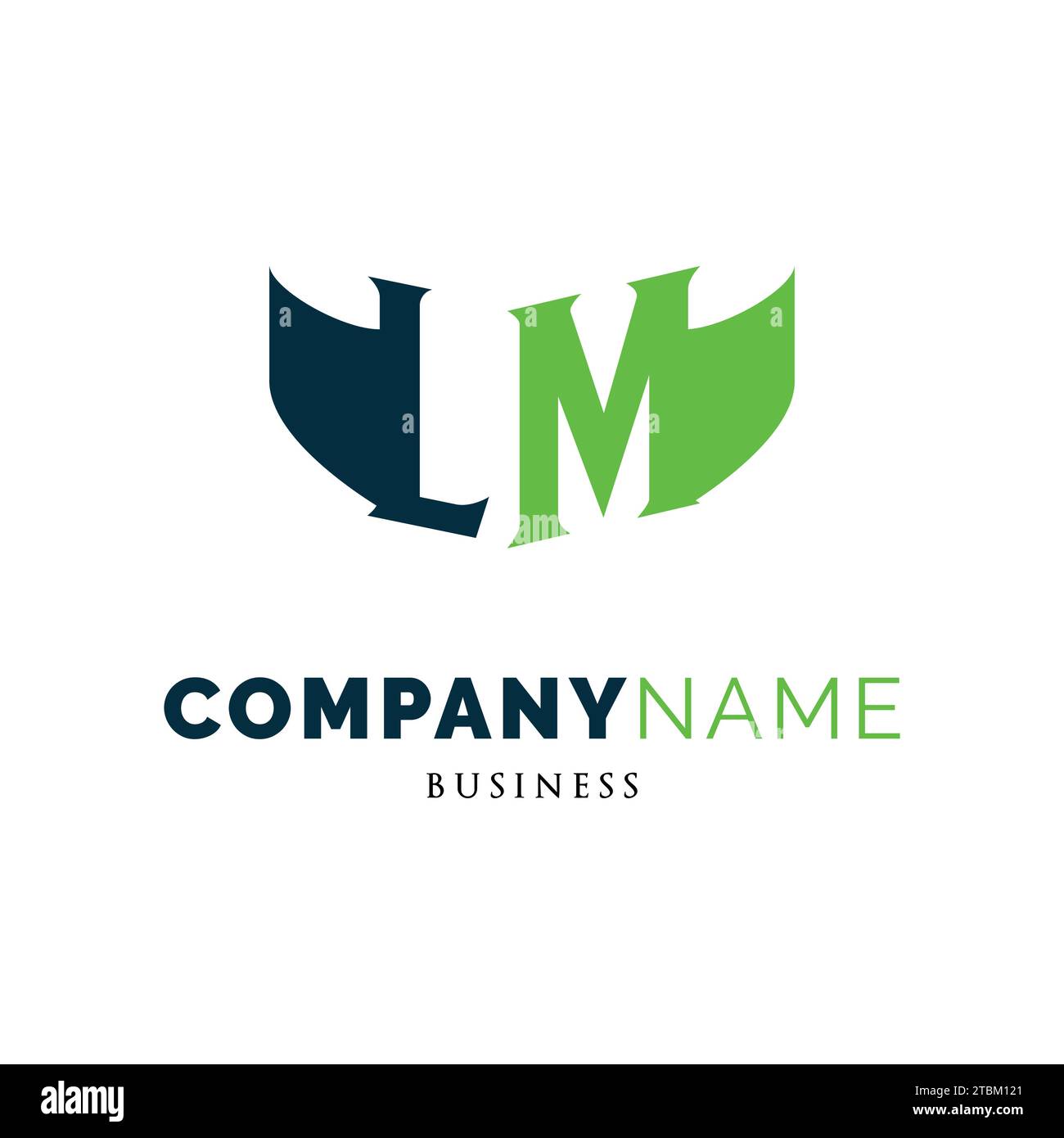 Lettera iniziale modello di progettazione del logo con icona LM Illustrazione Vettoriale