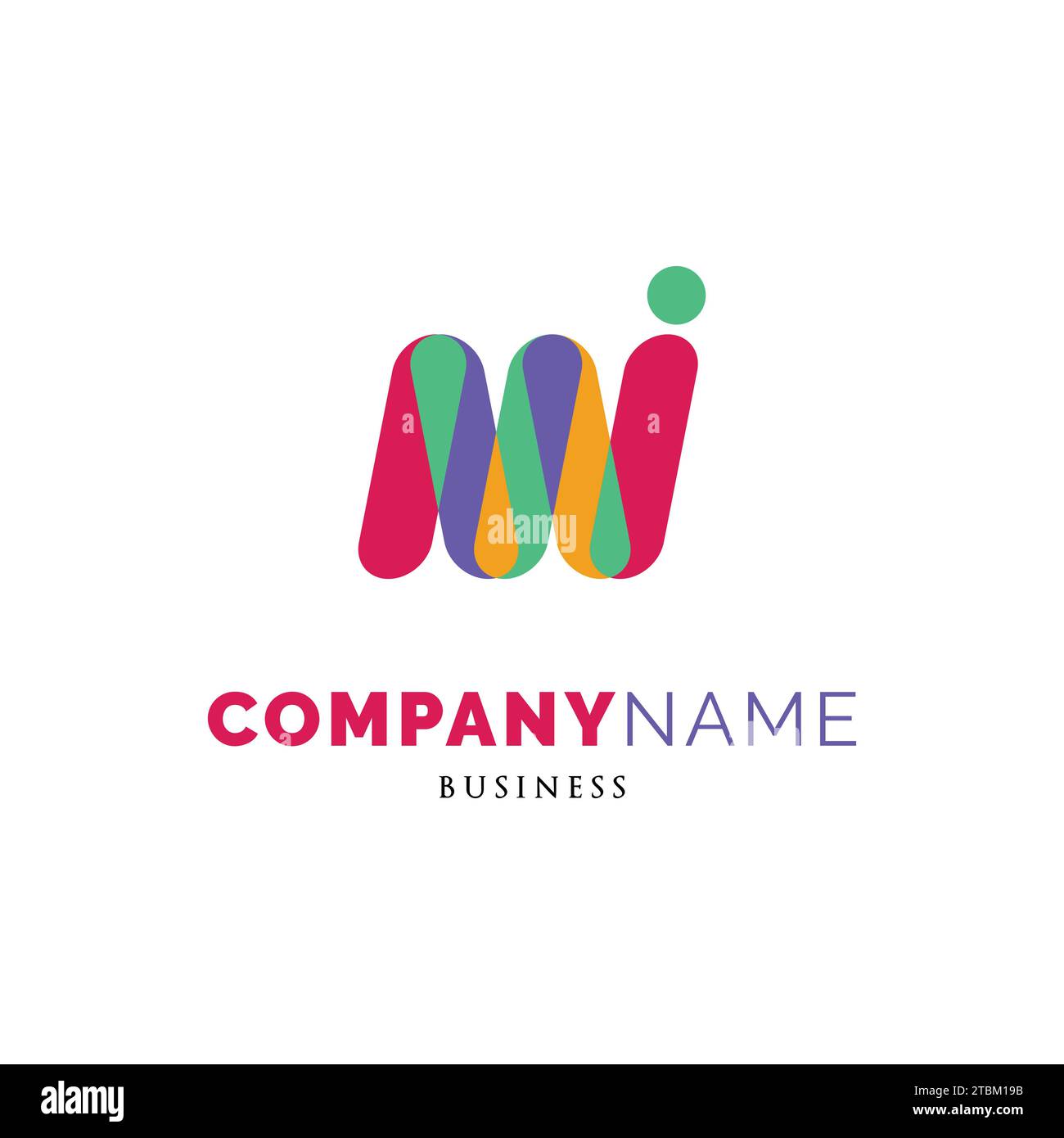 Icona lettera iniziale mi modello di progettazione del logo Illustrazione Vettoriale