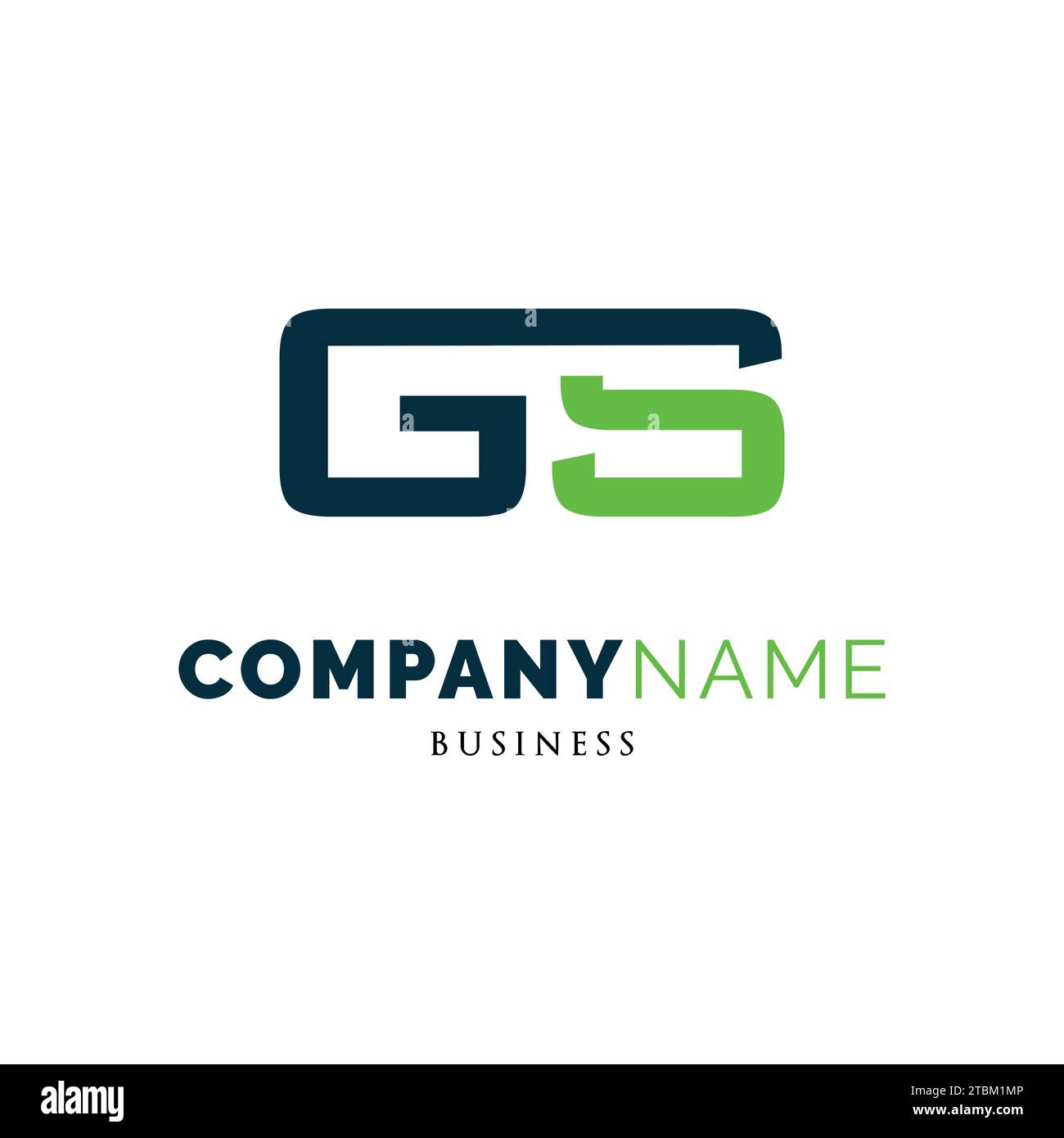 Lettera iniziale icona GS modello di progettazione logo Illustrazione Vettoriale