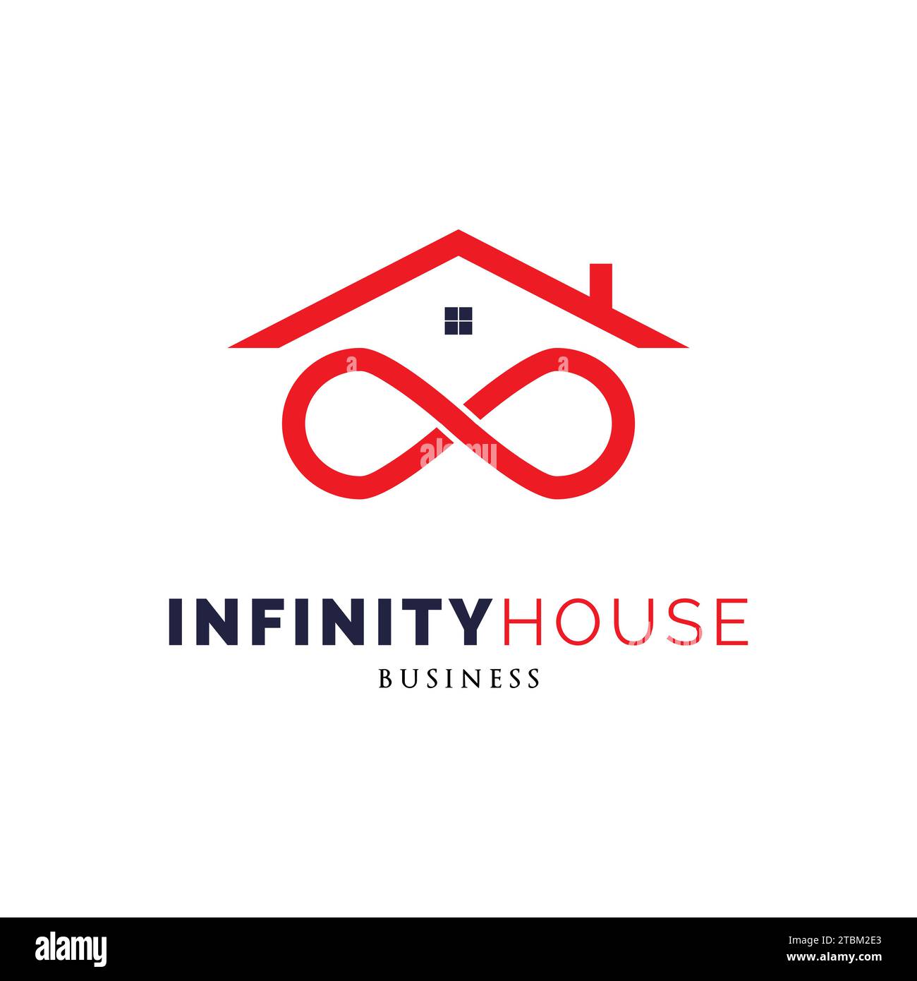 Modello di design con logo icona Infinity House Illustrazione Vettoriale