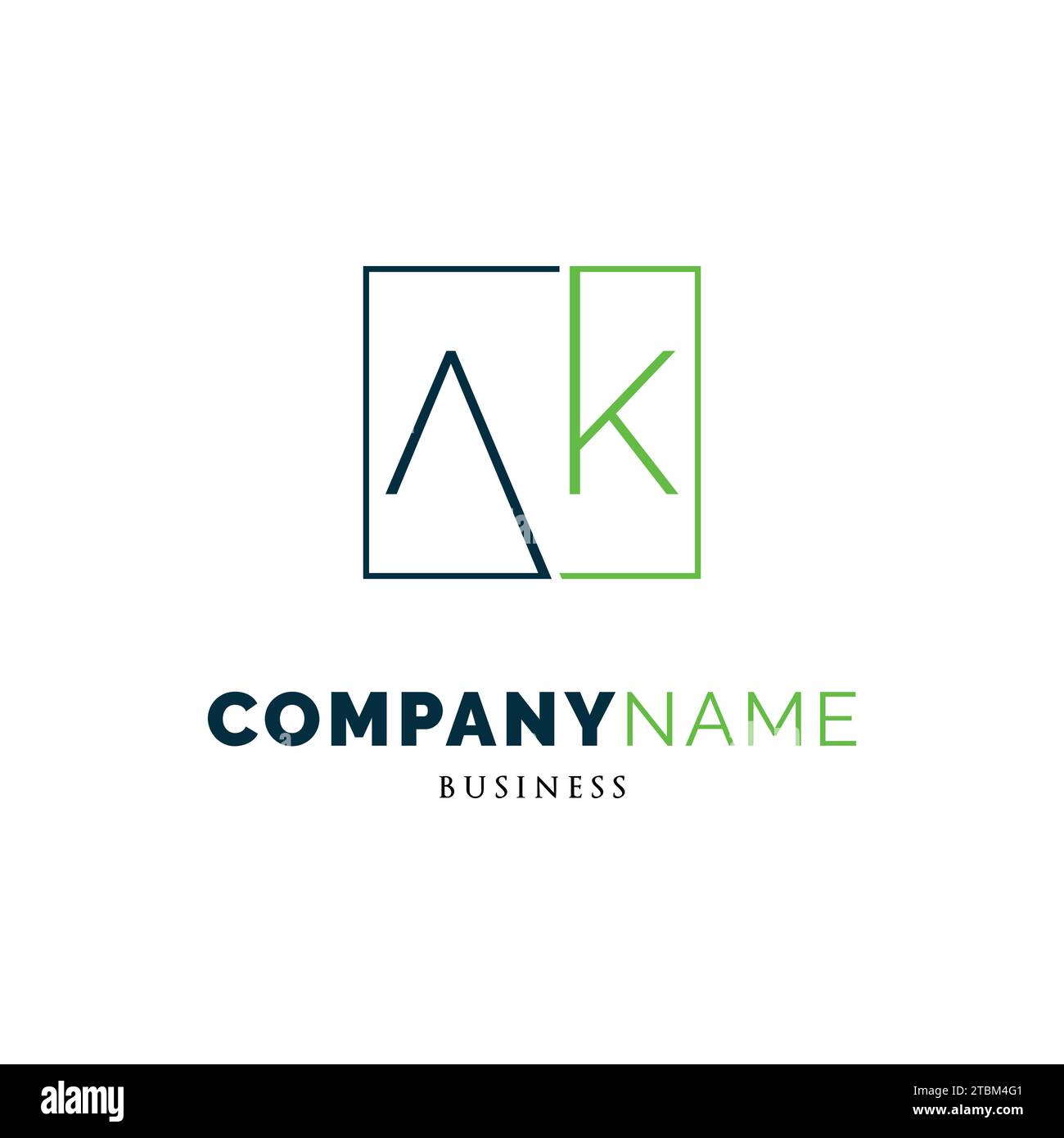 Lettera iniziale icona AK modello di progettazione del logo Illustrazione Vettoriale