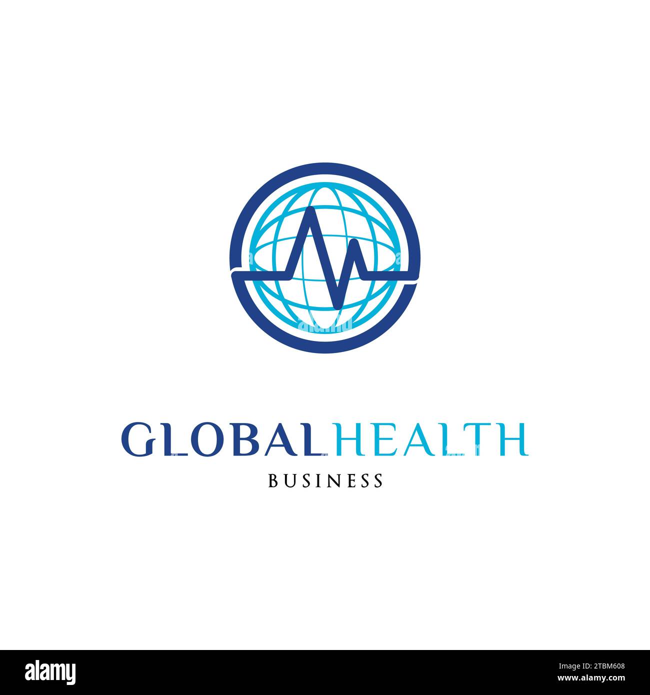 Modello di progettazione del logo dell'icona salute globale Illustrazione Vettoriale