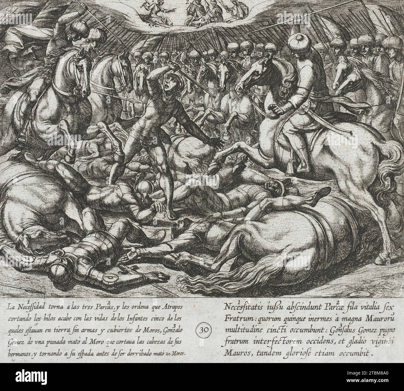 Gli Infanti vengono uccisi dai Mori, 1612 anni. Serie: La storia dei sette figli di Lara, PL. 30. Foto Stock