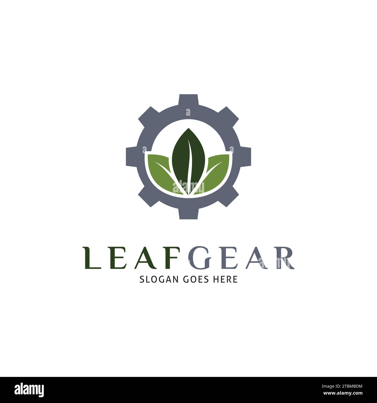 Icona Leaf Gear Logo Vector modello illustrativo Illustrazione Vettoriale