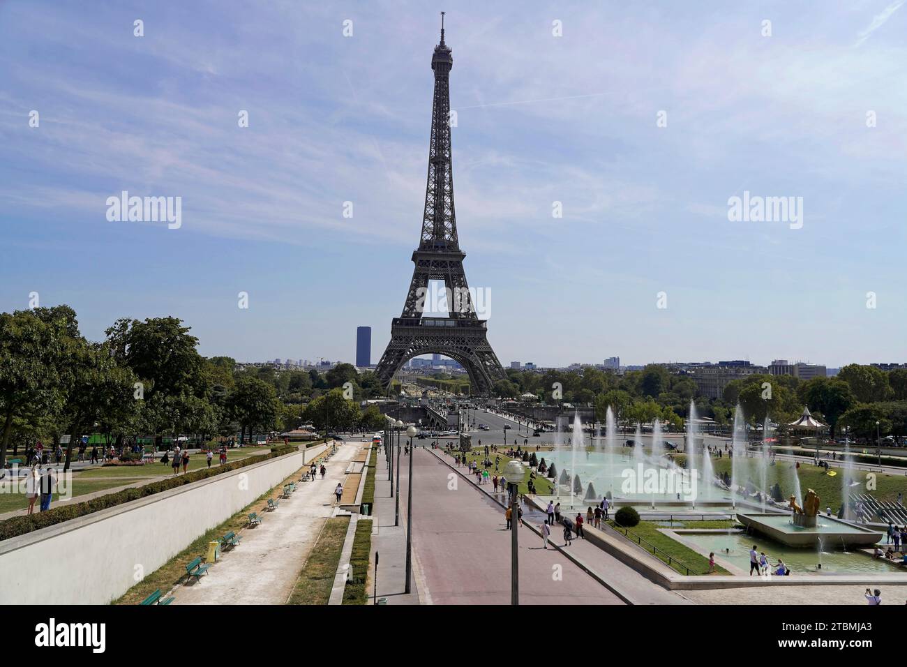Torre Eiffel, punto di riferimento di Parigi, Francia Foto Stock