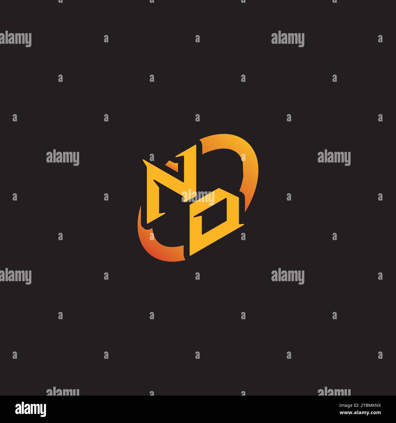 Combinazione DN iniziali univoche logo esport per il team di gioco, youtube, Twitch Illustrazione Vettoriale