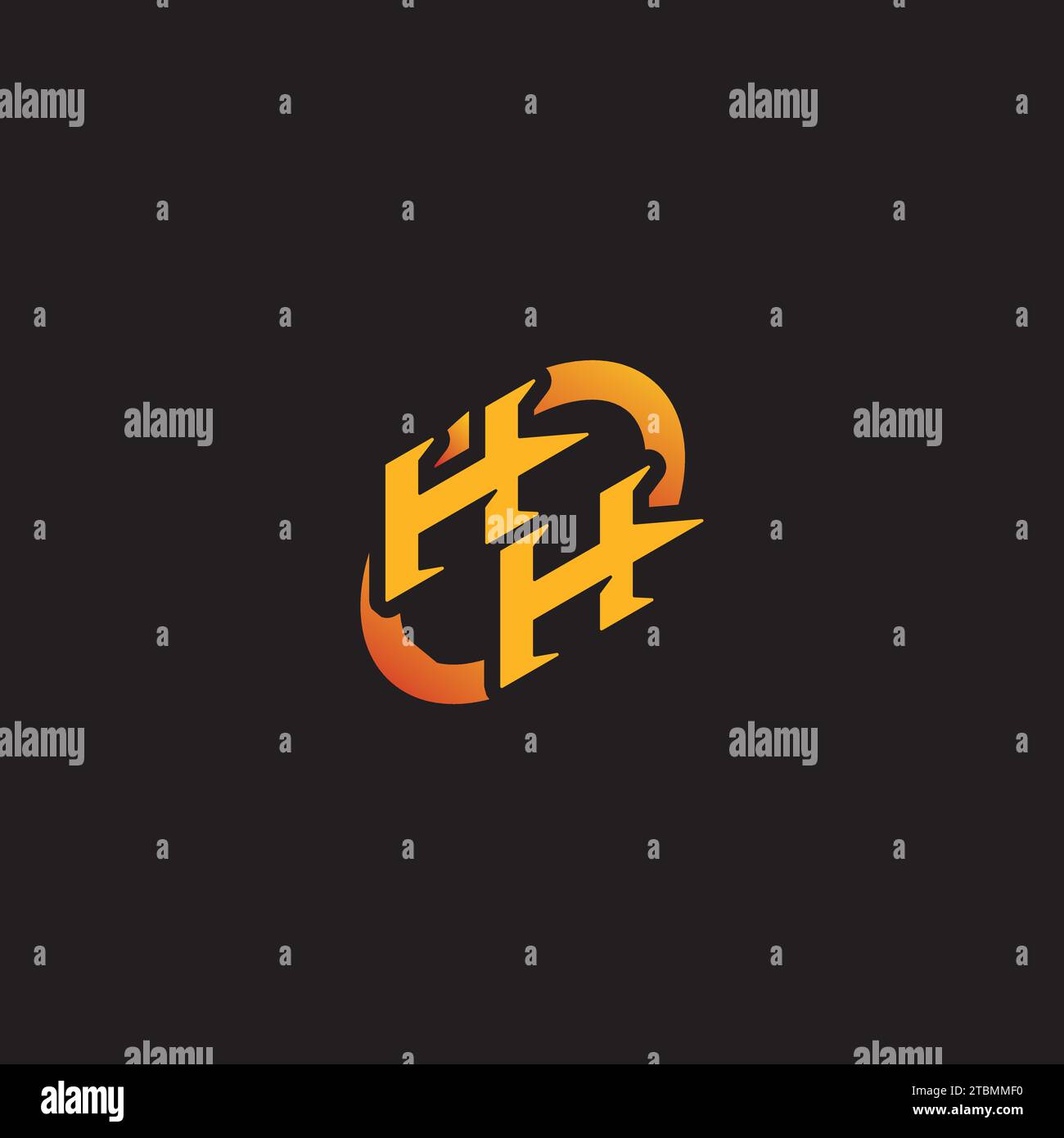 HH combinazione iniziali univoche logo esport per il team di gioco, youtube, Twitch Illustrazione Vettoriale