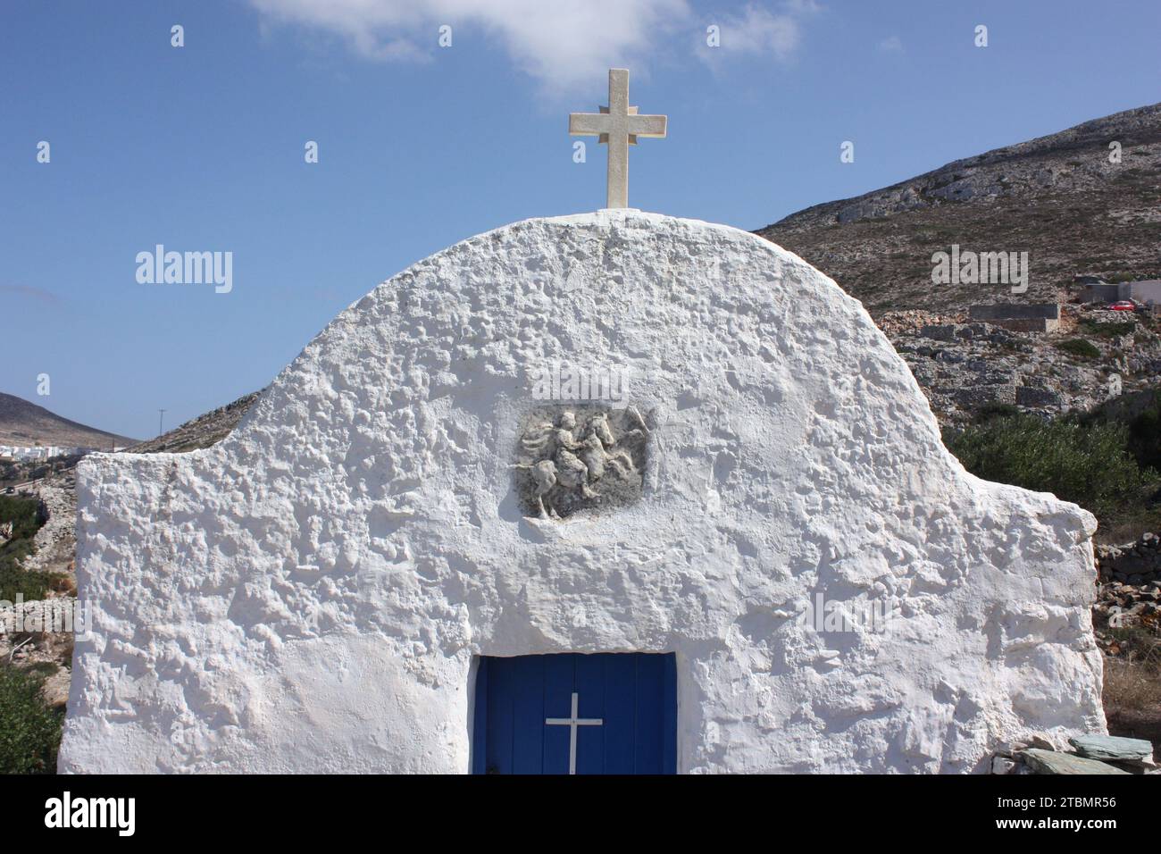 La Chiesa di San Giorgio vicino a Chora, Folegandros, Grecia Foto Stock