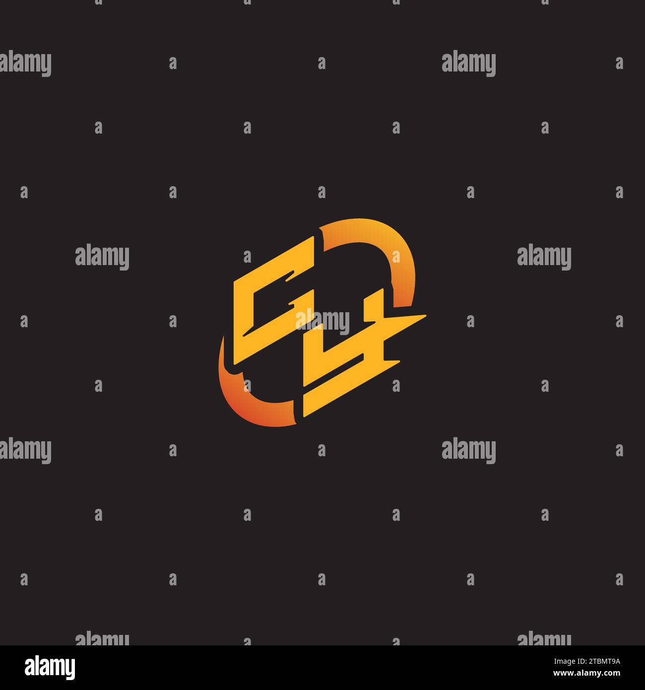 Lettera combinata YC iniziali univoche per il team di gioco, youtube, Twitch Illustrazione Vettoriale