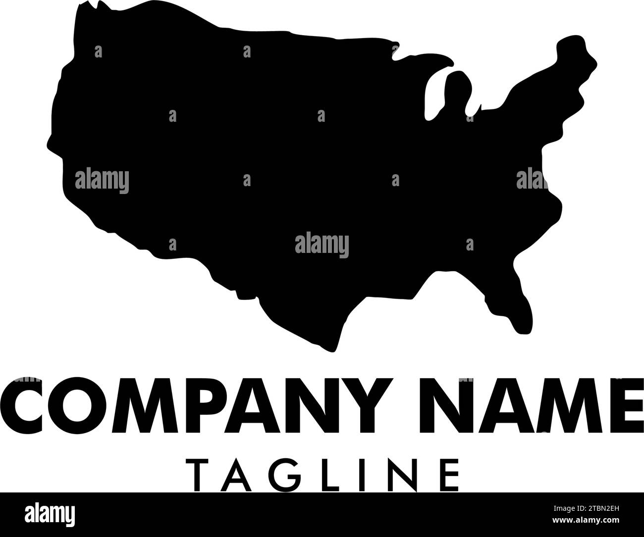 Disegno del modello del logo American Map Vector Illustrazione Vettoriale