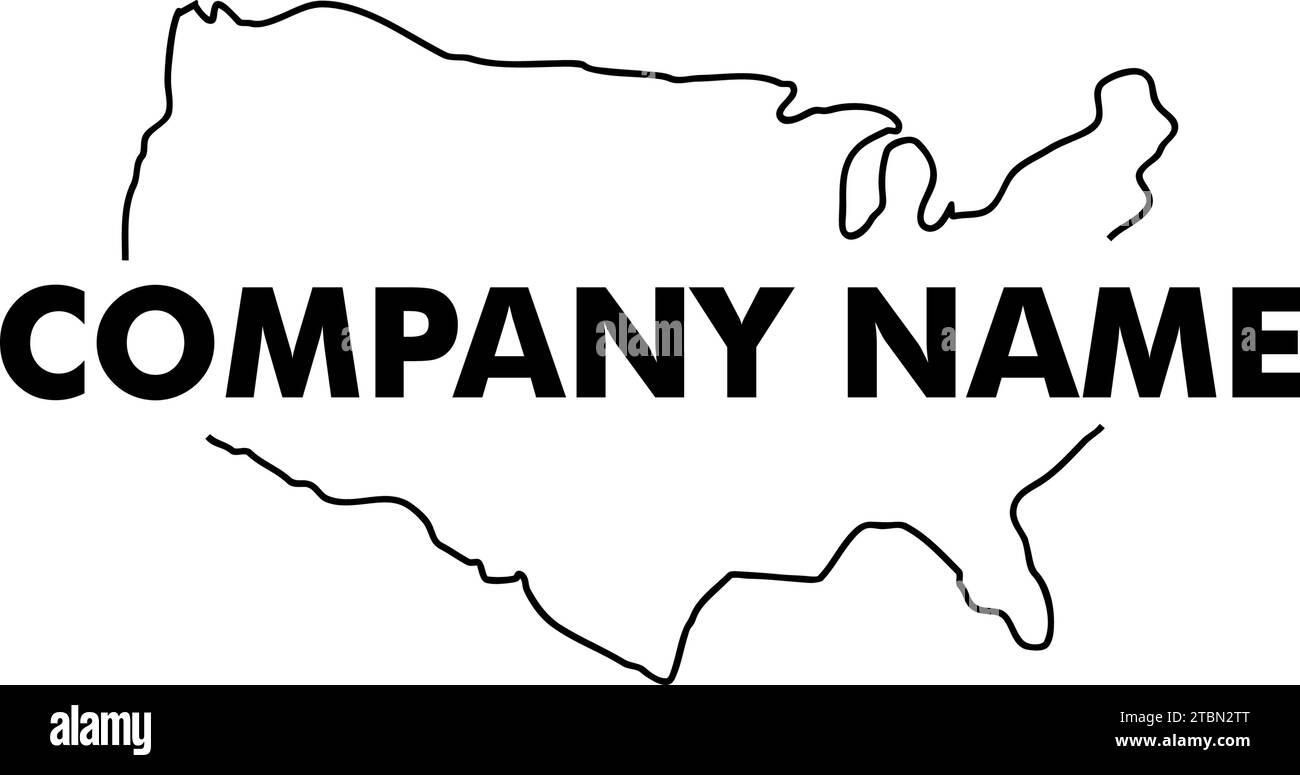 Disegno del modello del logo American Map Vector Illustrazione Vettoriale
