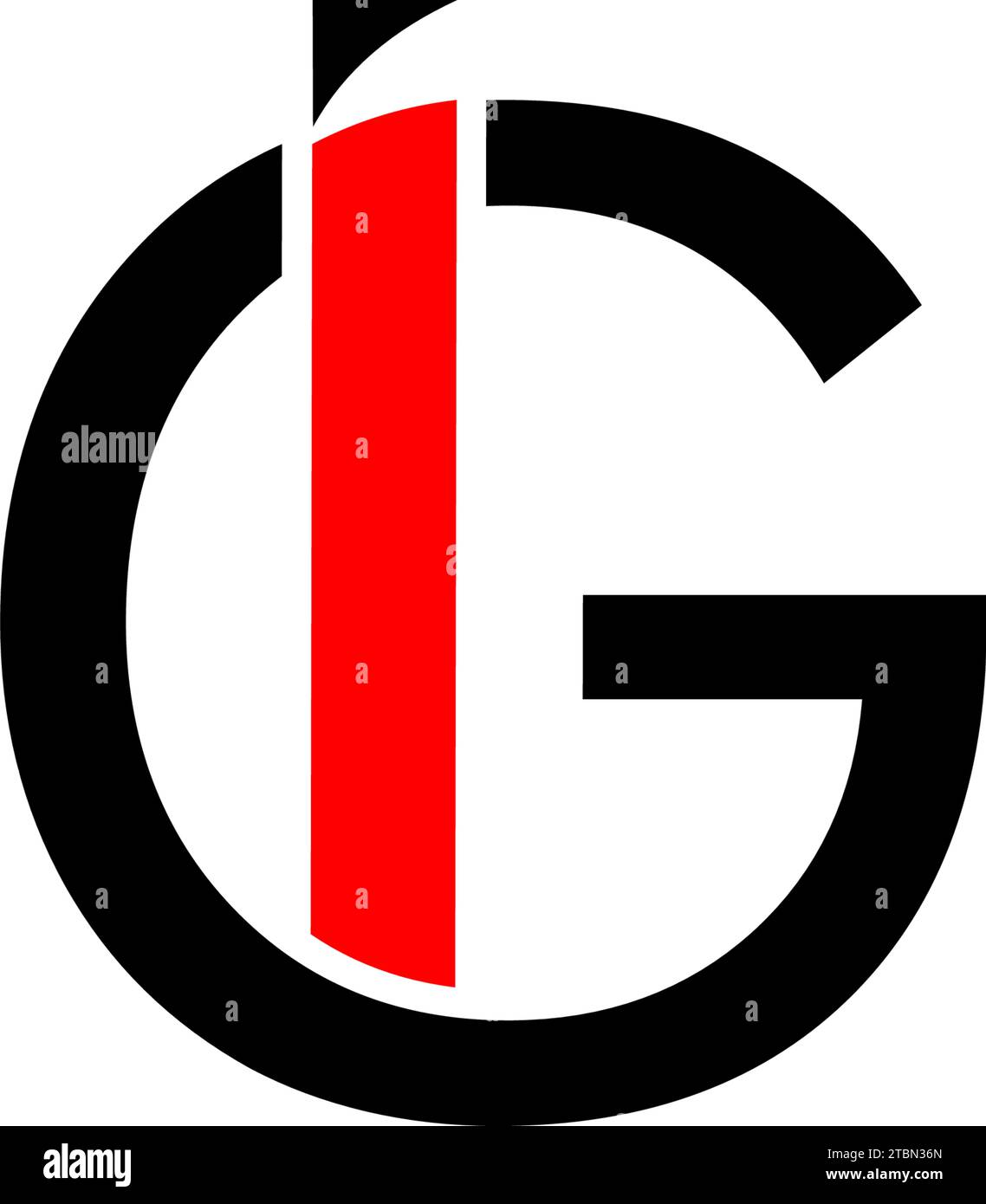 Modello vettore disegno logo gi iniziale Illustrazione Vettoriale