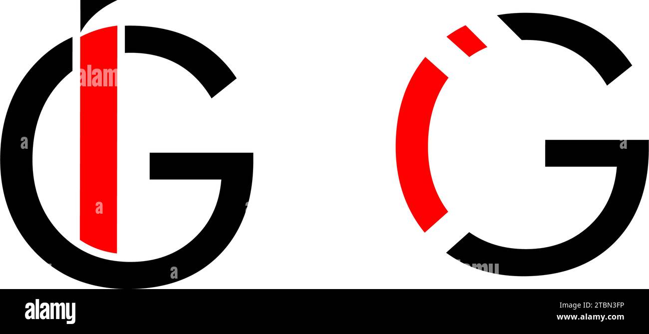 Serie di modello vettore disegno logo gi lettera iniziale Illustrazione Vettoriale