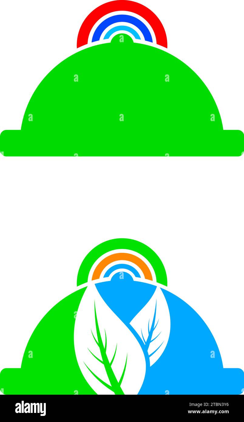 Set di disegni del logo Online Food Vector Illustrazione Vettoriale
