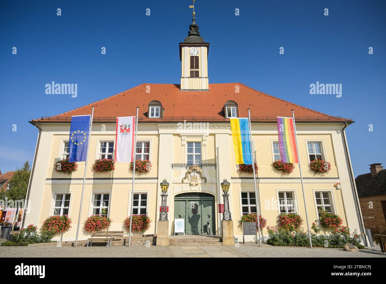 Altes Rathaus, Markt, Angermünde, Brandeburgo, Deutschland Foto Stock