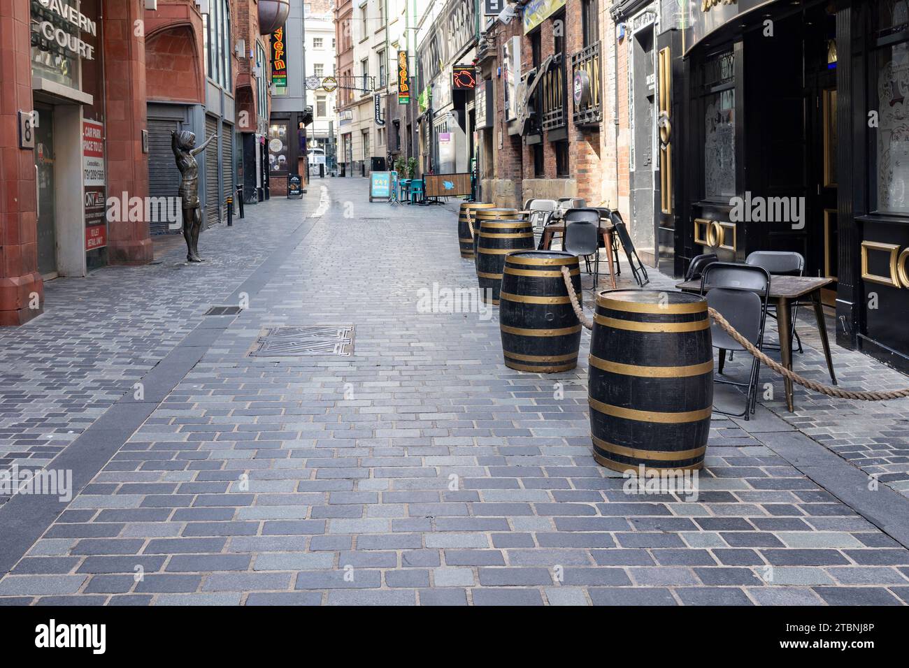 Liverpool, regno unito, 16 maggio 2023 Una vista sulla famosa Mathew Street, il luogo dei Beatles a Liverpool, Foto Stock