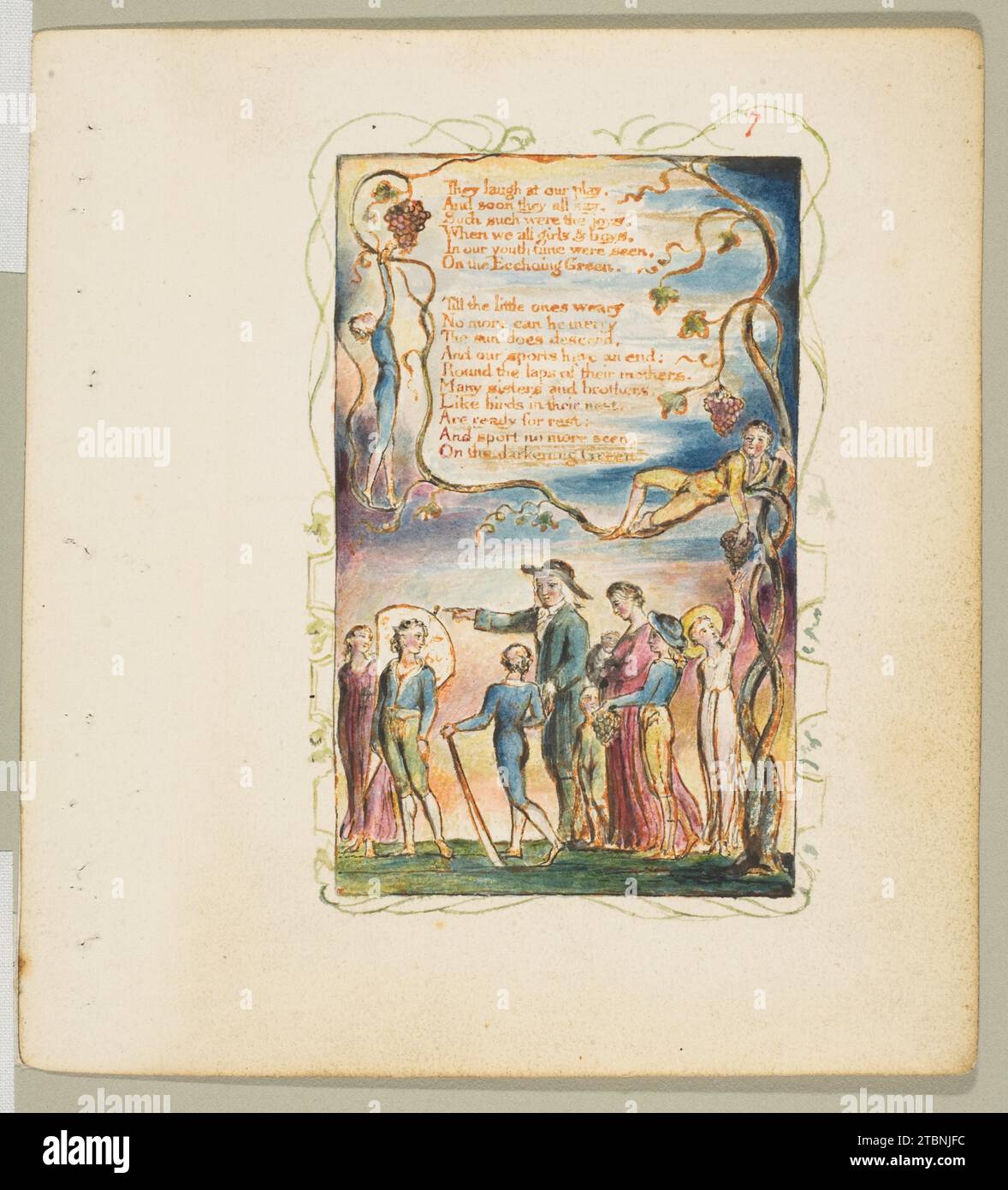 Songs of Innocence: The Ecchoing Green (secondo piatto) 1917 di William Blake Foto Stock