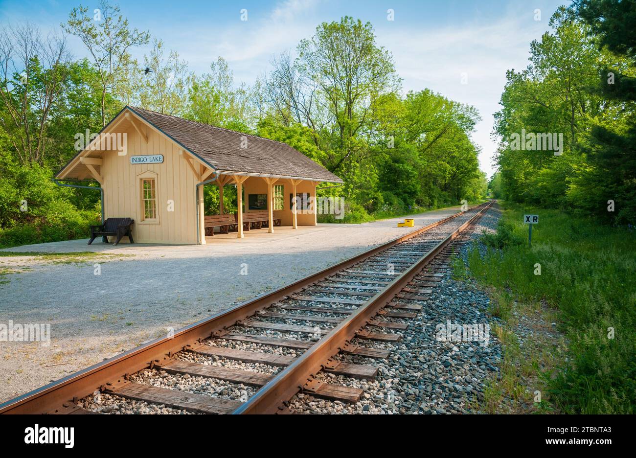 La ferrovia turistica passeggeri della Cuyahoga Valley Scenic Railroad presso il Cuyahoga Valley National Park in Ohio Foto Stock