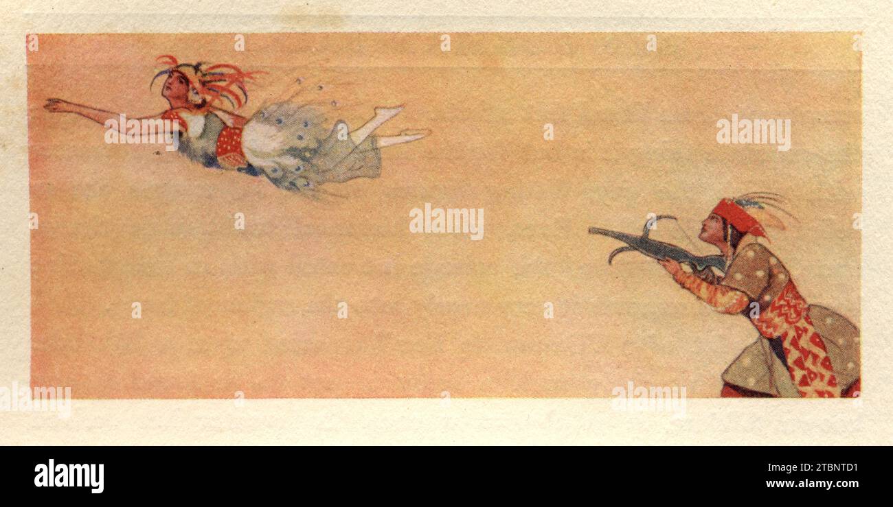 Illustrazione per l'Oiseau de feu, l'uccello di fuoco, un balletto e un concerto orchestrale del compositore russo Igor Stravinsky Foto Stock