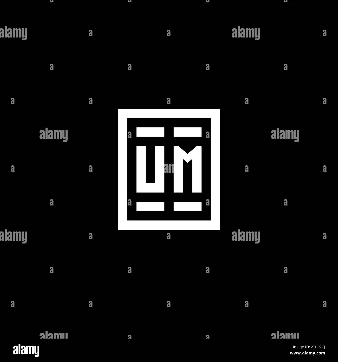 Logo iniziale UM con idee di design rettangolari quadrate Illustrazione Vettoriale