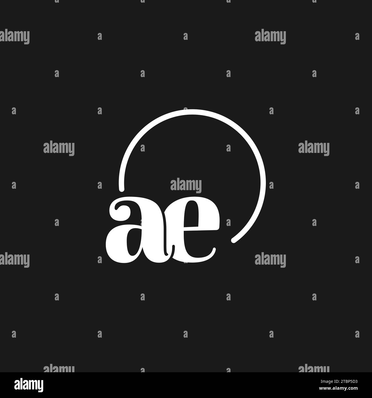 Monogramma con iniziali del logo AE con linee circolari, design minimalista e pulito, grafica vettoriale semplice ma di classe Illustrazione Vettoriale