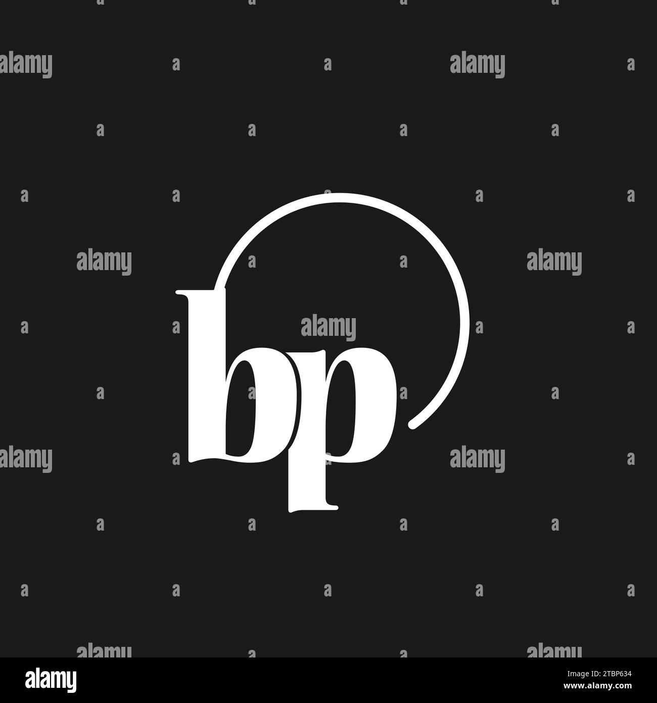 Monogramma con iniziali del logo BP con linee circolari, design minimalista e pulito, grafica vettoriale semplice ma di classe Illustrazione Vettoriale