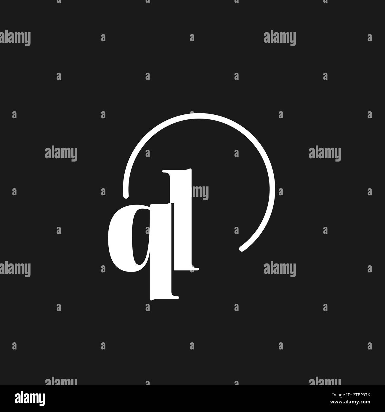 Monogramma con iniziali del logo QL con linee circolari, design minimalista e pulito, grafica vettoriale semplice ma di classe Illustrazione Vettoriale