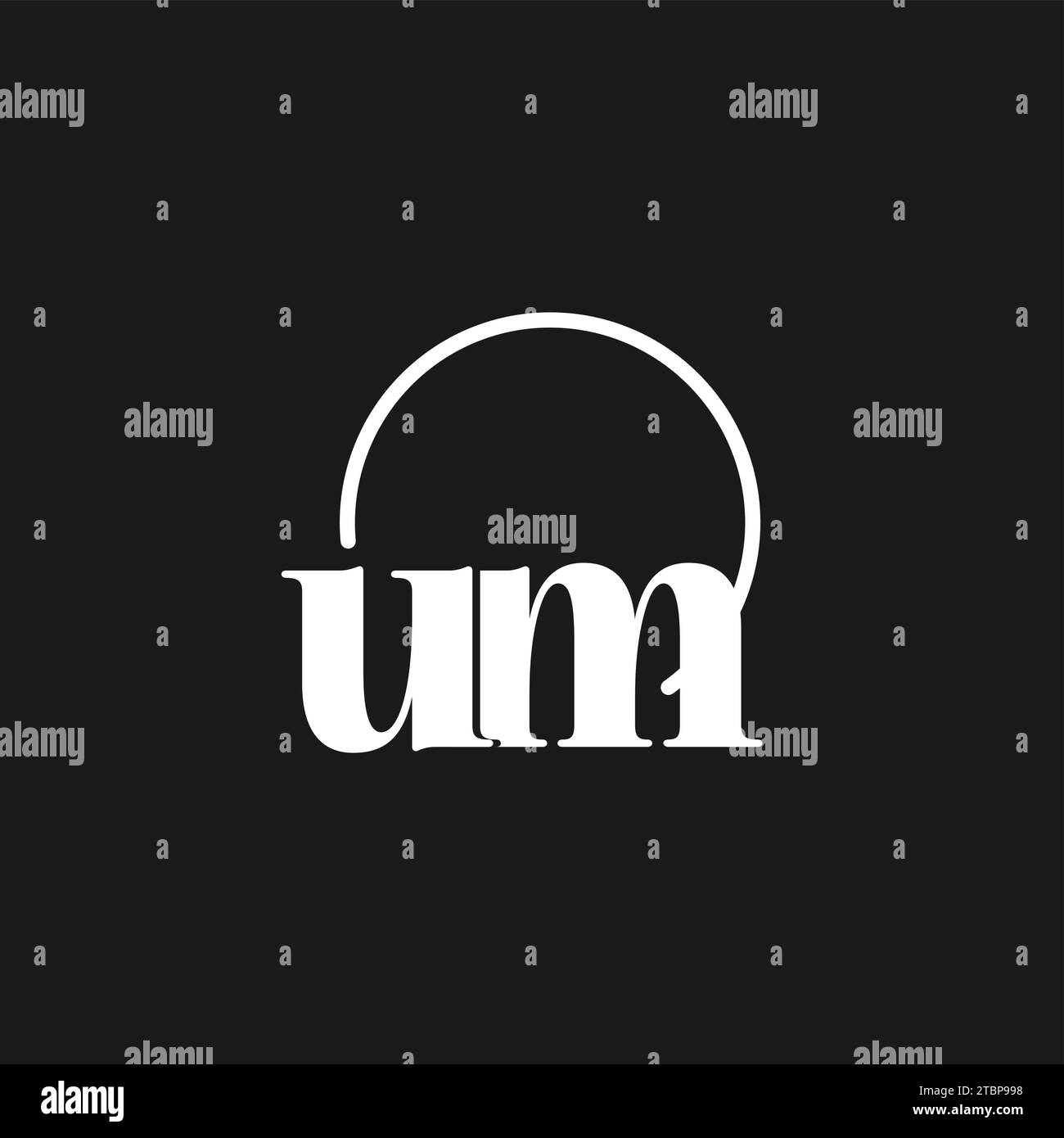 Monogramma con iniziali del logo UM con linee circolari, design minimalista e pulito, grafica vettoriale semplice ma di classe Illustrazione Vettoriale