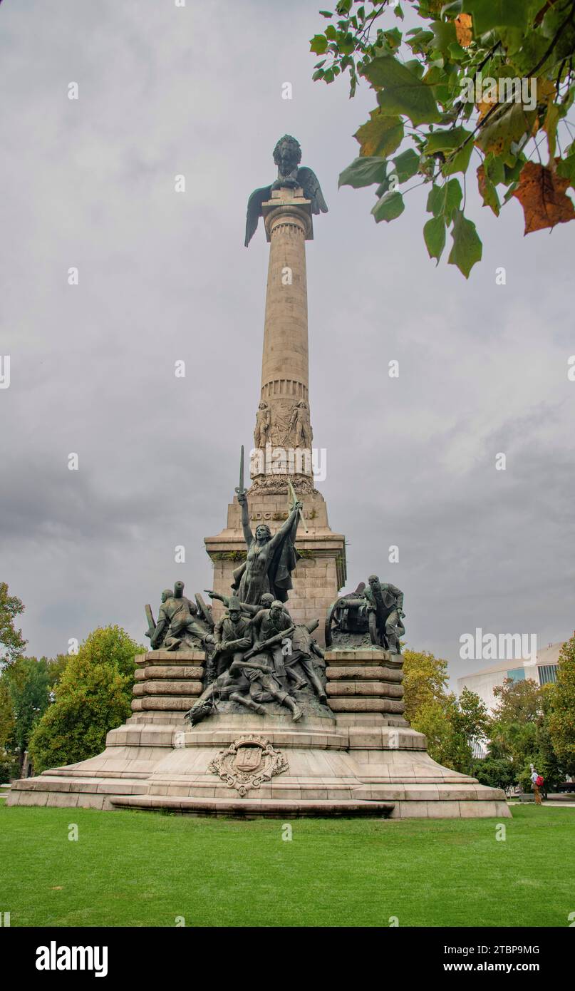 Jardim da Rotunda da Boavista, Monumento agli Eroi della guerra d'indipendenza spagnola, Porto, Portogallo Foto Stock