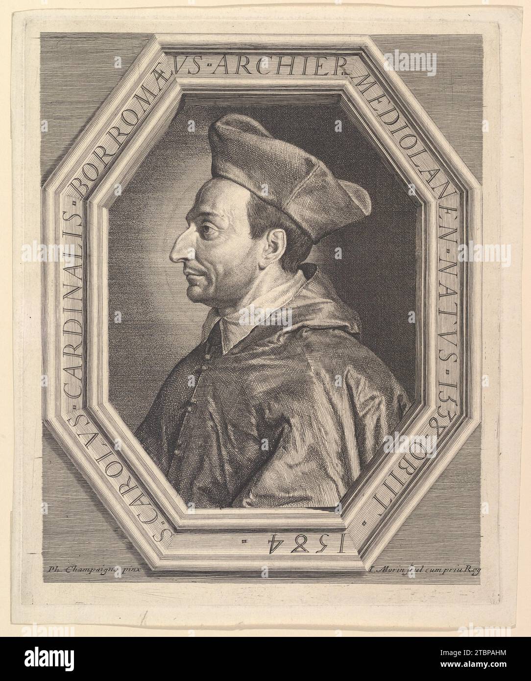 San Carlo Borromee, Cardinal et archeveque de Milan 1922 di Jean Morin Foto Stock