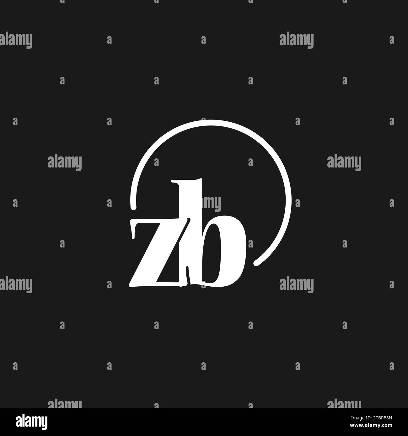 Monogramma con iniziali del logo ZB con linee circolari, design minimalista e pulito, grafica vettoriale semplice ma di classe Illustrazione Vettoriale