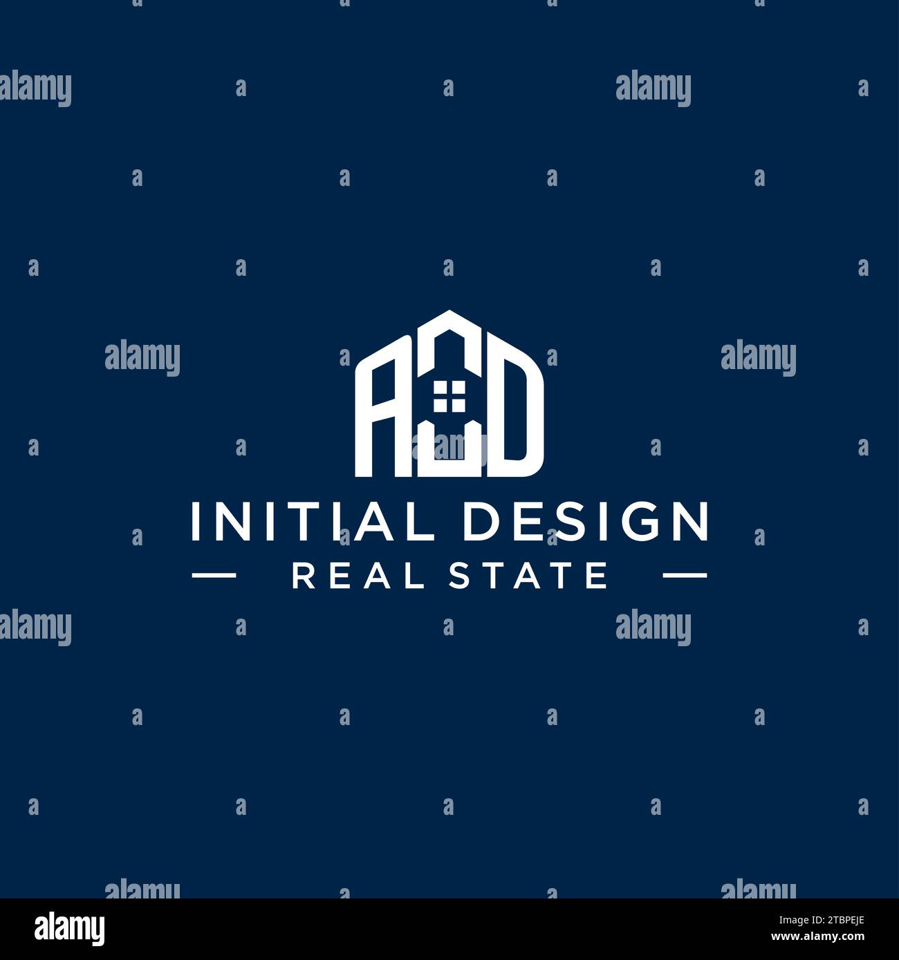 Logo ad monogramma con lettera iniziale con forma astratta della casa, grafica vettoriale di design semplice e moderno del logo immobiliare Illustrazione Vettoriale