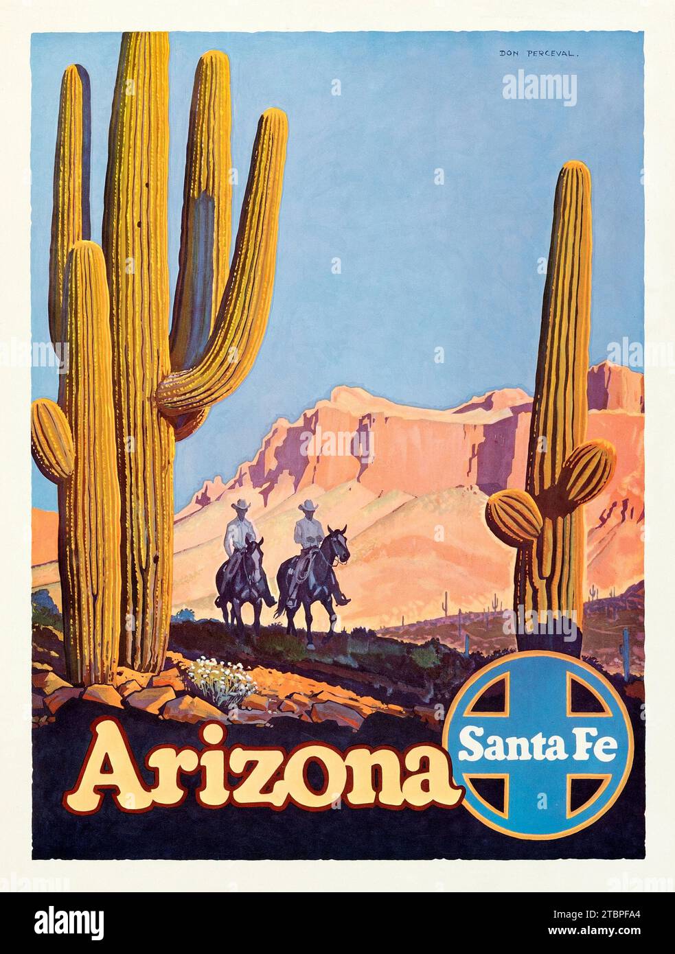 Arizona (Santa Fe Railroad, c. 1950). Poster di viaggio - opere d'arte di Don Perceval Foto Stock