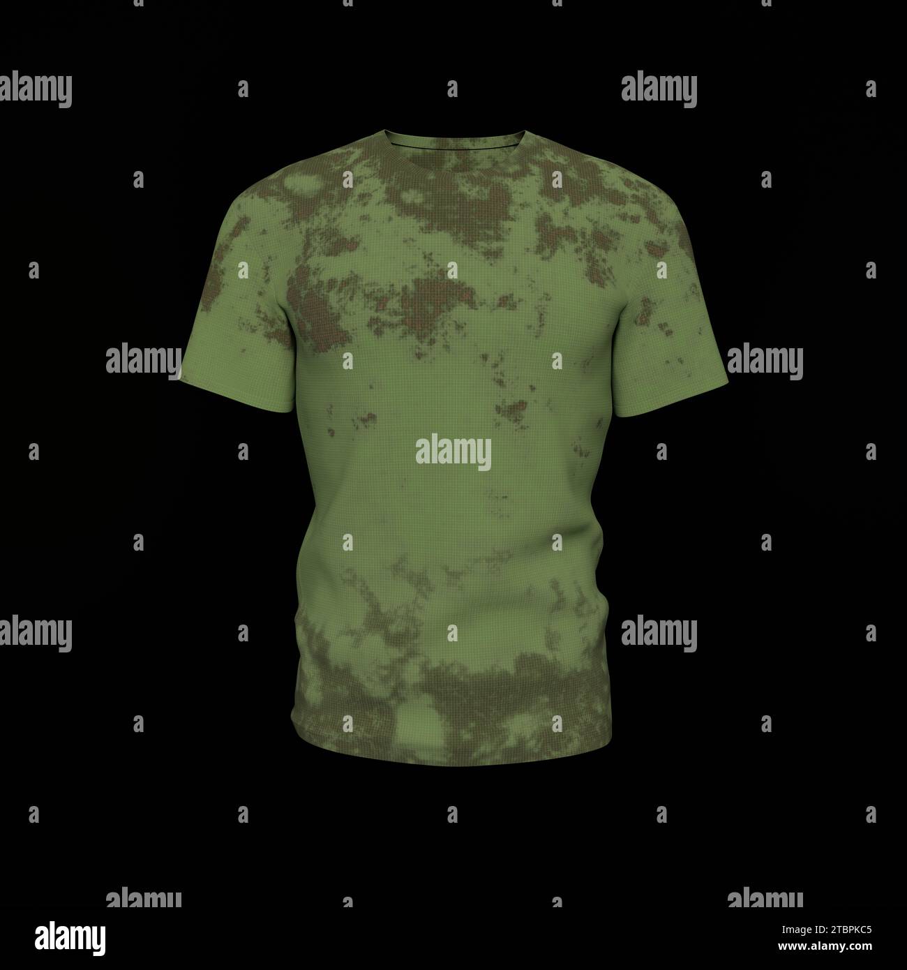 T-shirt tattica da uomo camouflage isolata su sfondo nero. Layout creativo. Mock-up e spazio per Text and Logo Company. Concetto militare. 3D. Foto Stock