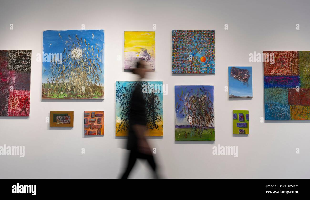 Deptford, Londra, Regno Unito. 8 dicembre 2023. L'artista rumeno Cătălin Marius Petrișor Hereșanu (nato nel 1978) presenta la sua mostra: IT's All in your Vivid Imagination, in programma dall'8 dicembre 2023 al 20 gennaio 2024 presso la galleria Elizabeth Xi Bauer di Deptford. Crediti: Malcolm Park/Alamy Live News Foto Stock