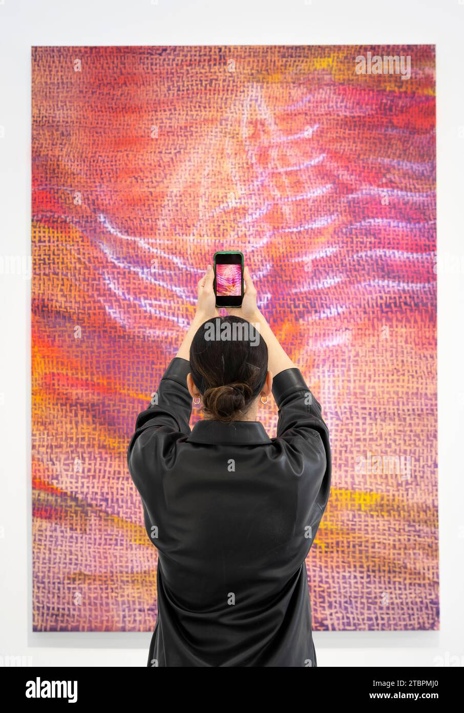 Deptford, Londra, Regno Unito. 8 dicembre 2023. L'artista rumeno Cătălin Marius Petrișor Hereșanu (nato nel 1978) presenta la sua mostra: IT's All in your Vivid Imagination, in programma dall'8 dicembre 2023 al 20 gennaio 2024 presso la galleria Elizabeth Xi Bauer di Deptford. Le opere esposte includono: Spring in the Desert, 2022. Crediti: Malcolm Park/Alamy Live News Foto Stock