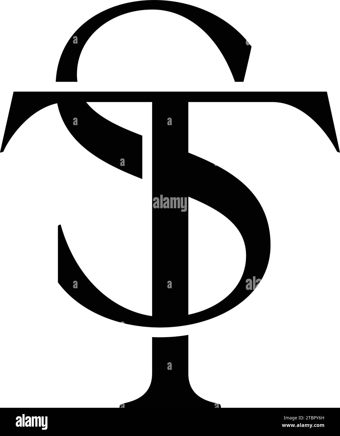 Vector ST, logo TS Illustrazione Vettoriale