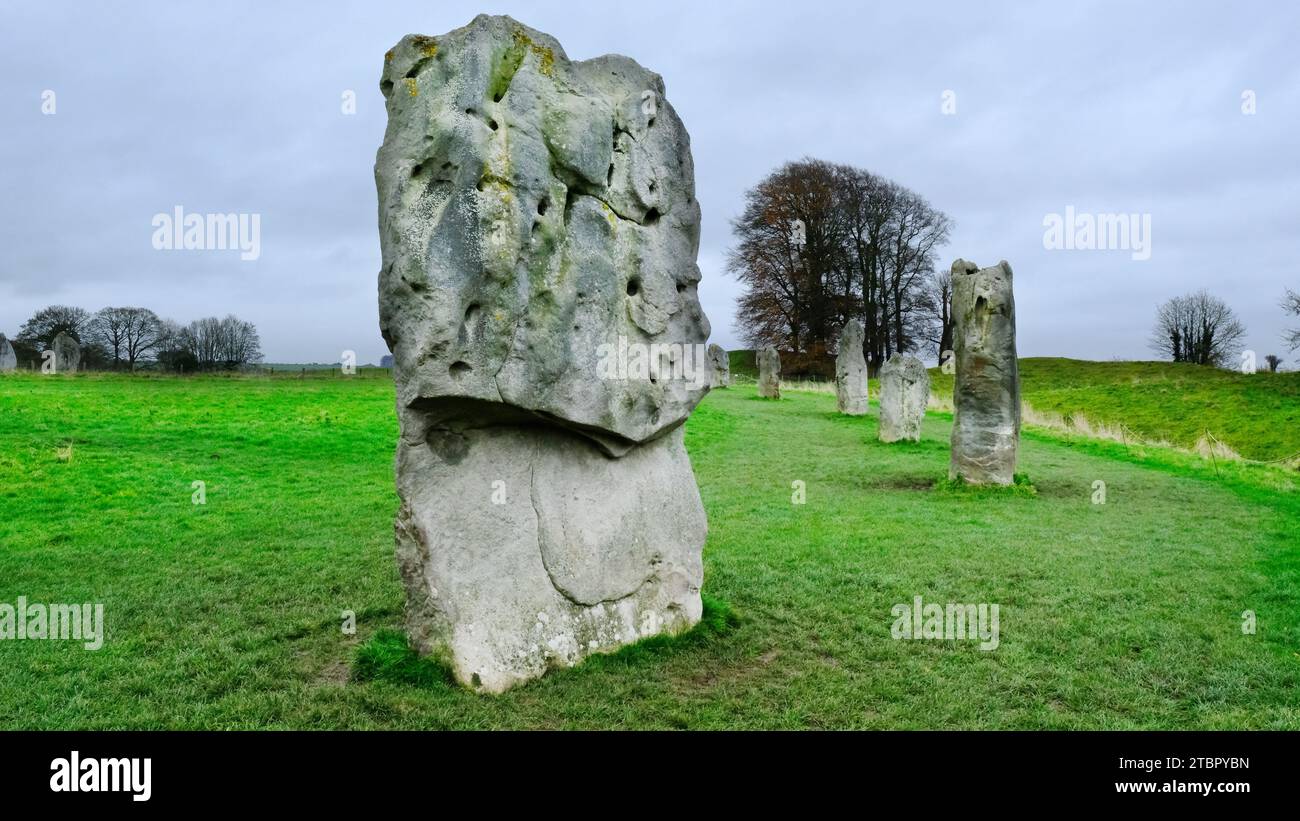 Avebury Stone Circle, il più grande d'Europa, John Gollop Foto Stock