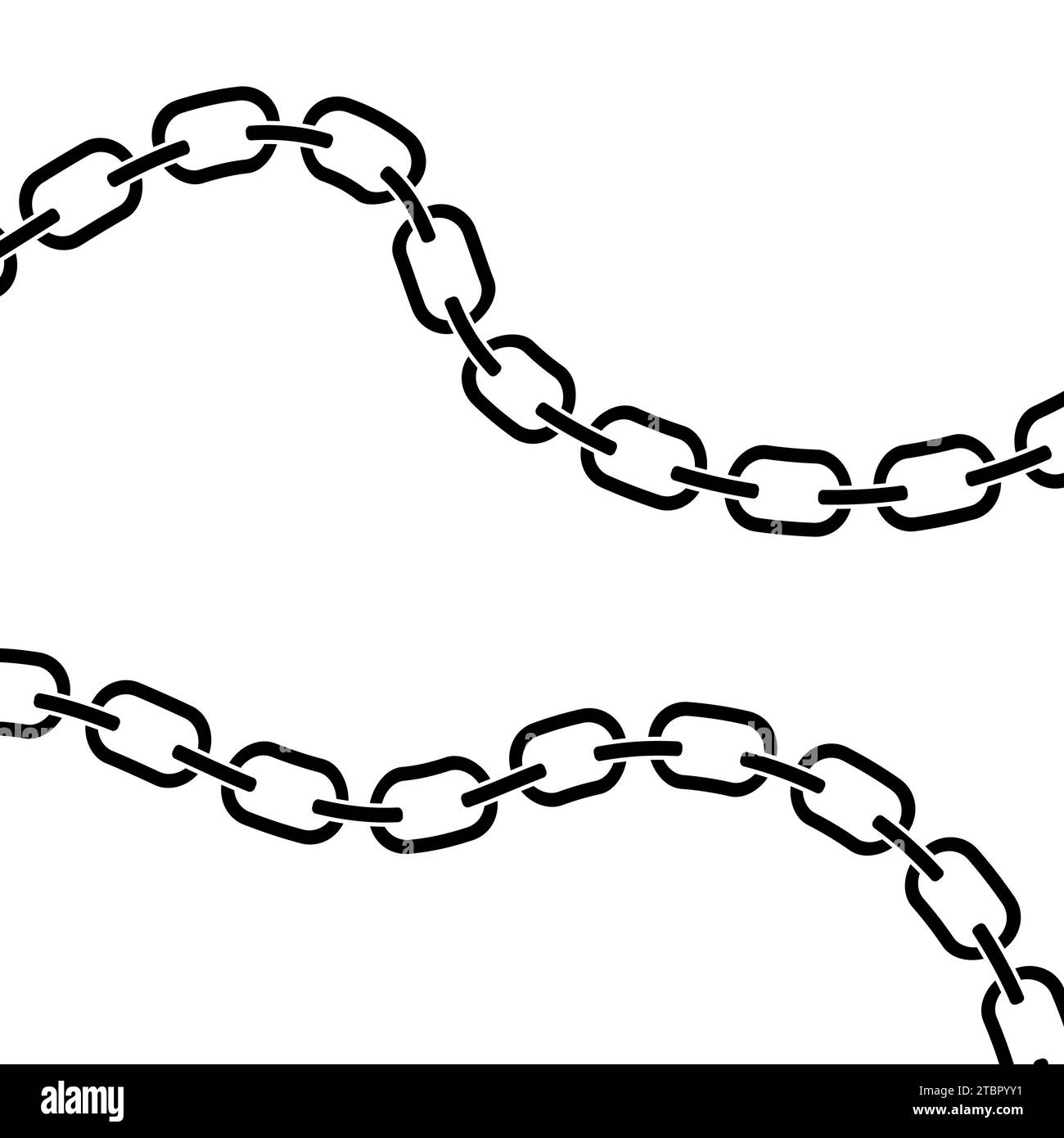 Set di catene, silhouette grafica a catena rotta, intero e curvo, logo elegante, illustrazione vettoriale isolata Illustrazione Vettoriale